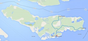 Our cycling route in Ubin island.