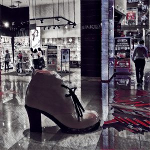 A giant Cinderella has dropped her shoe at Orchard Gateway.